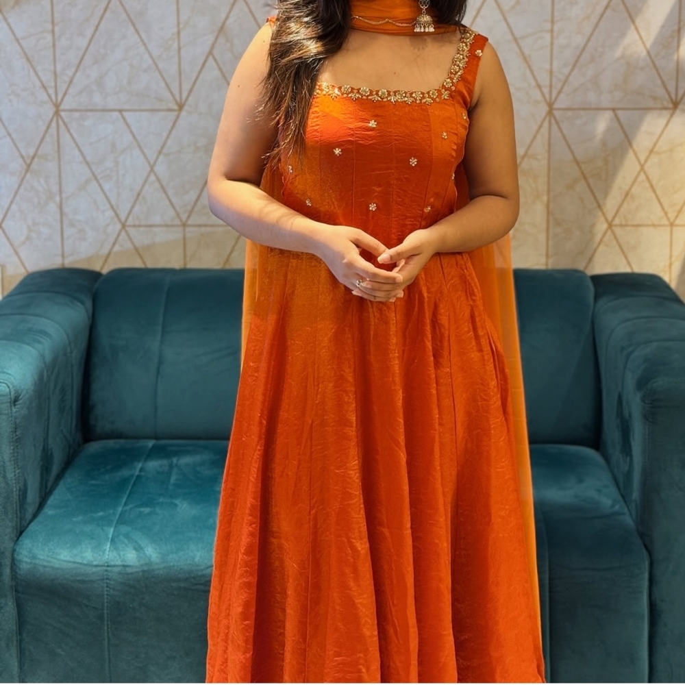 Elegant Orange Women's Dress